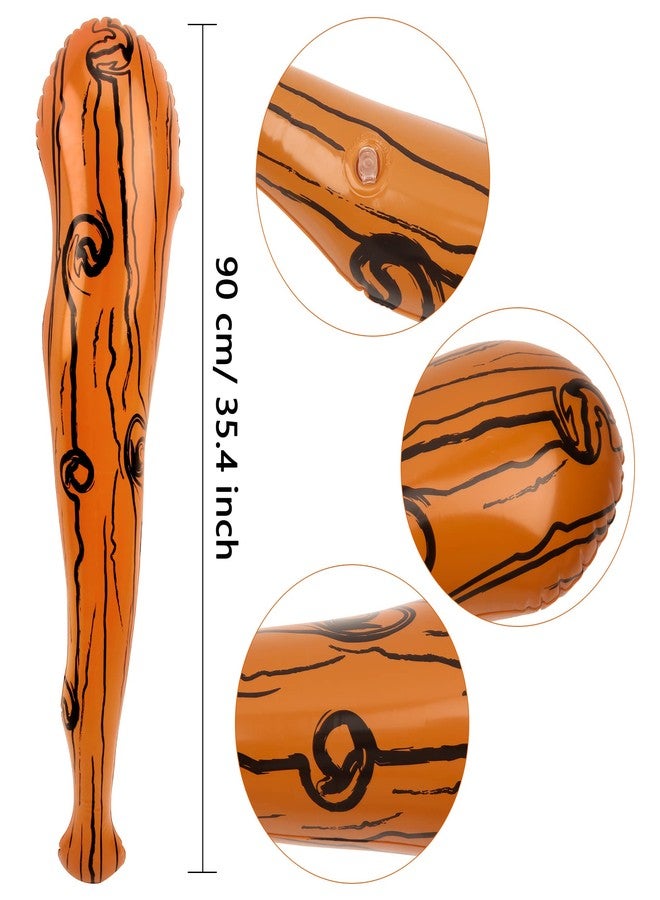 Fahacop 10 Pack 35 Inch Inflatable Caveman Stick Brown Inflatable Caveman Bat for Halloween Cosplay Caveman Themed Party Supplies - Image 2